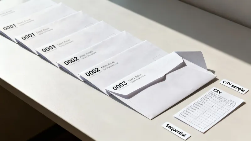 Workflow example showing numbered envelopes