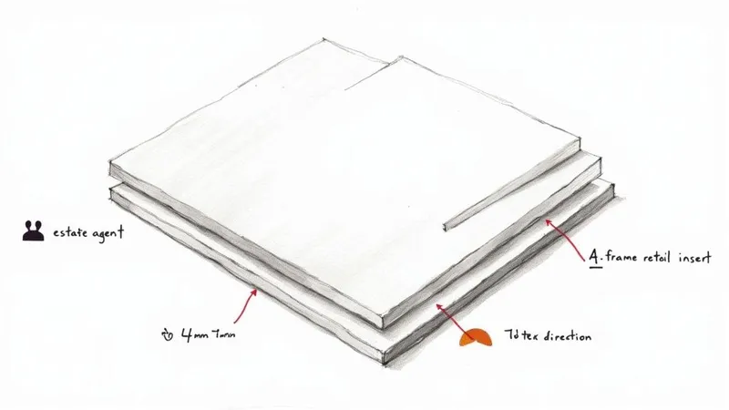 Hand-drawn sketch illustrating different specifications and features for stacked correx boards, including retail inserts.