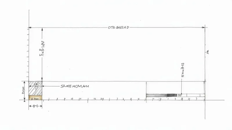 Technical architectural drawing showing dimensions for a semi-homam structure with OTR bleed measurements