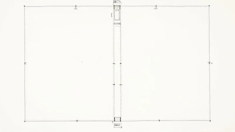 Technical architectural floor plan drawing showing door placement and room layout with measurements