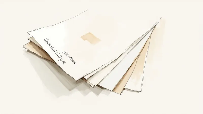 Stack of complimentary slip templates with uncoated paper showing different neutral tones and textures