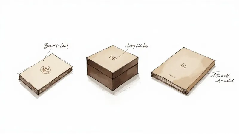 A selection of print products with various finishes, including foiling and spot UV