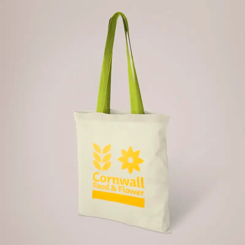 Cotton Tote Bag with Coloured Handles