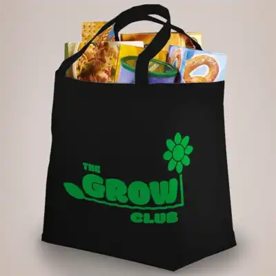 Custom Shopping Bag black with groceries