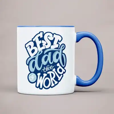 Custom Printed Mugs blue mug
