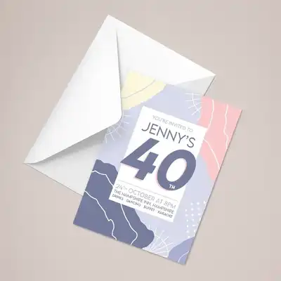 Personalised invitation card with envelope