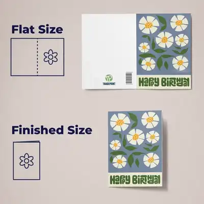 Greeting card size guide