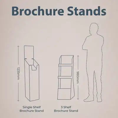 Cardboard Brochure Stand size guide
