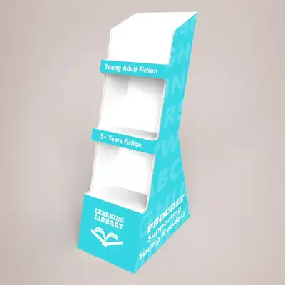 Three shelf cardboard brochure stand