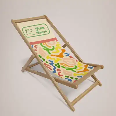 Branded Deck Chair angled palm beach