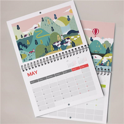 Wiro Bound Drilled Calendars
