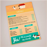 Waterproof Menus